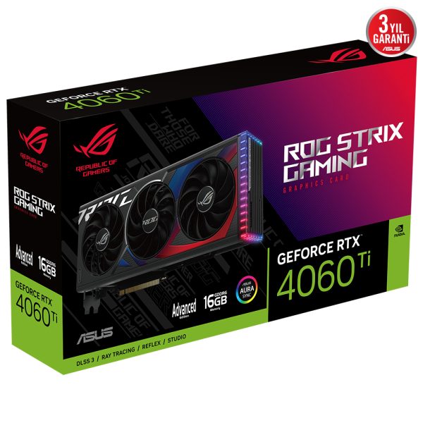 Asus Rog Strix Geforce Rtx 4060 Ti Advanced Edition 16gb Gddr6 128 Bit Dlss 3 Ekran Karti 15