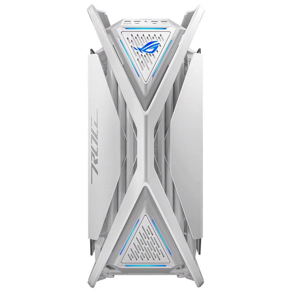 ASUS ROG Strix Hyperion GR701 yüksek kasa, şeffaf temperli cam ve ARGB aydınlatma ile modern tasarım.