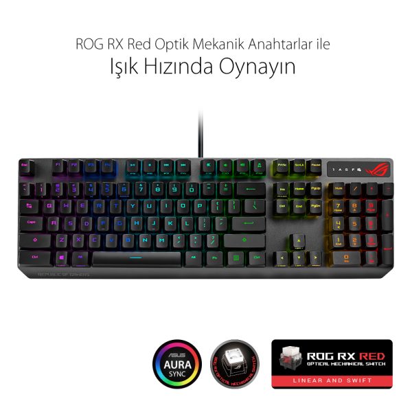 Asus Rog Strix Scope Rx Blue Switch Ip57 Su Gecirmez Ve Toza Dayanikli Turkce Optik Mekanik Gaming Klavye 5
