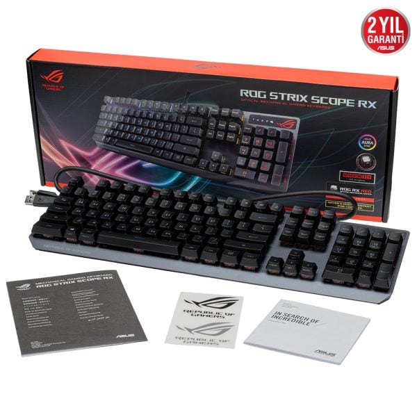 Asus Rog Strix Scope Rx Blue Switch Ip57 Su Gecirmez Ve Toza Dayanikli Turkce Optik Mekanik Gaming Klavye 8
