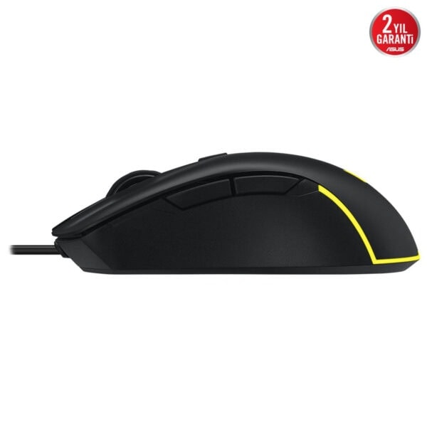 Yüksek performanslı siyah gaming mouse, ergonomik tasarım ve hassas sensör özellikleriyle oyunculara yönelik, ışıklı detaylar ve rahat kullanım imkanı sağlar.
