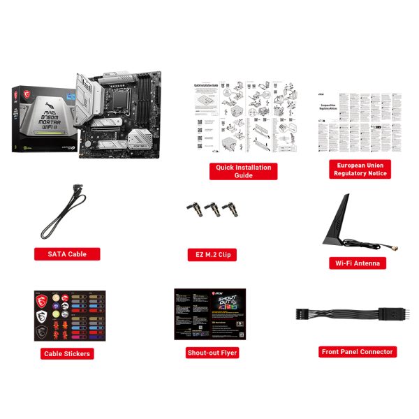 MSI MAG B760M Mortar WiFi II 7800MHz (OC) DDR5 Soket 1700 M.2 HDMI
