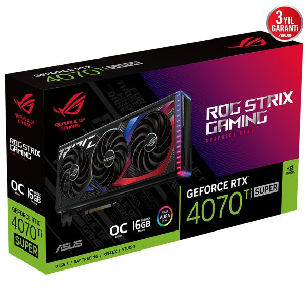Asus Rog Strix Geforce Rtx 4070 Ti Super Oc 16gb Gddr6x 256 Bit Dlss 3 Ekran Karti 12