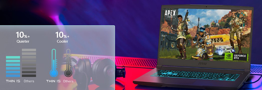 MSI THIN A15 B7VE-076XTR AMD Ryzen 5-7535HS 16GB DDR5 512GB SSD RTX4050 6GB 15.6 inç Full HD 144Hz Freedos Gaming Laptop 10