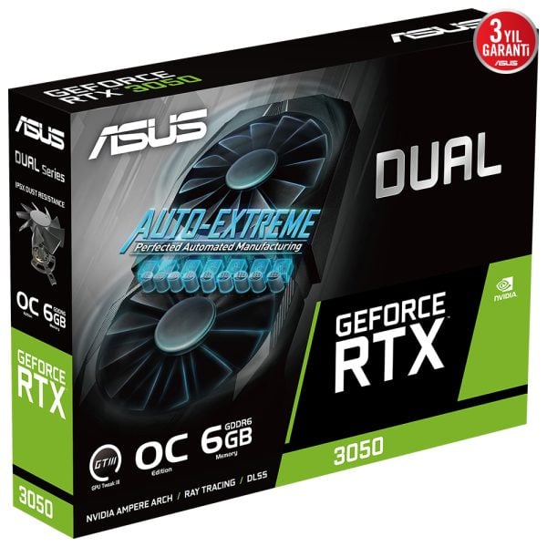 Asus Dual Geforce Rtx 3050 Oc 6gb Gddr6 96 Bit Ekran Karti 10