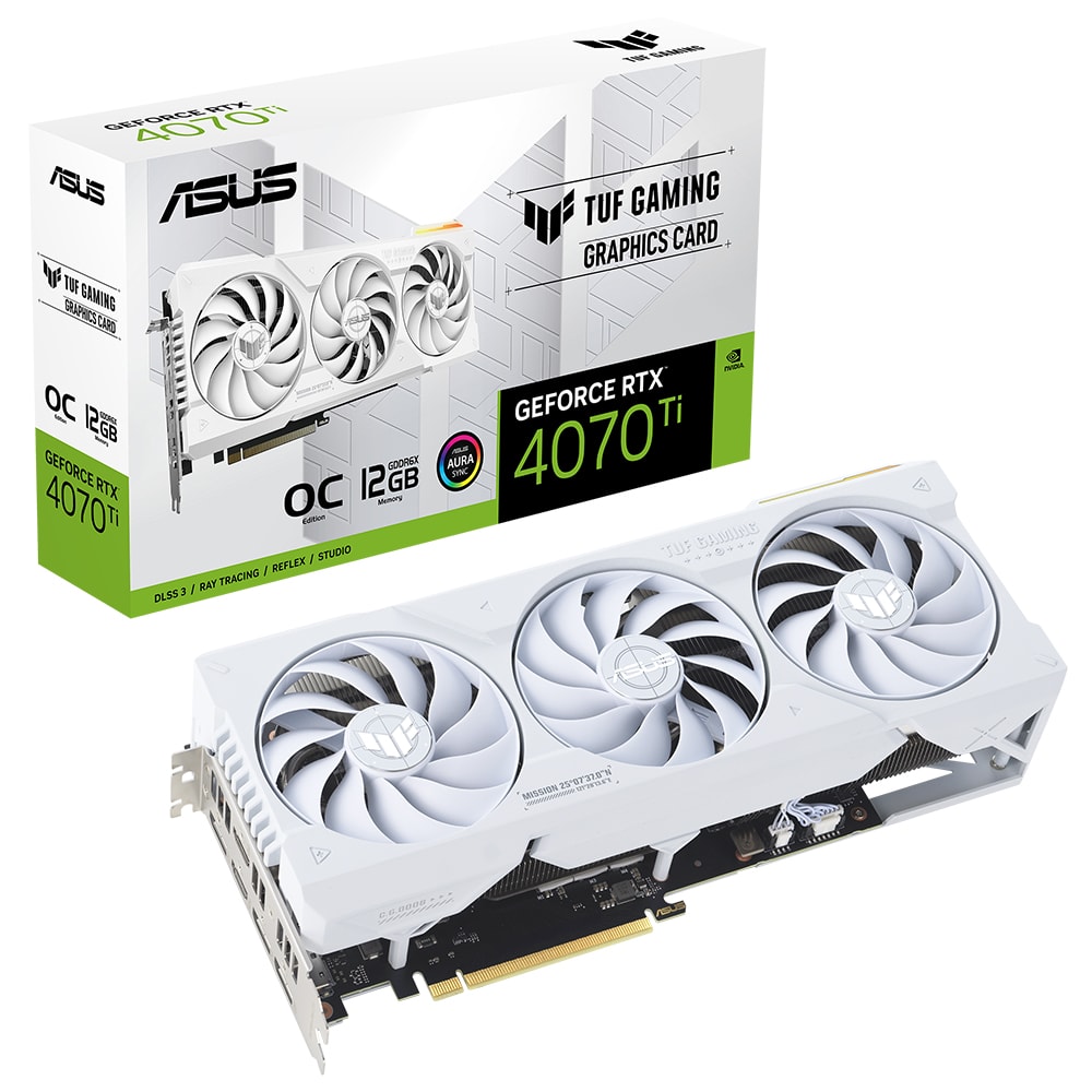 ASUS GeForce RTX4070 12GB ホワイトモデル ASUS TUF Gaming GeForce RTX 4070 Ti White OC 12GB GDDR6X 192 Bit
