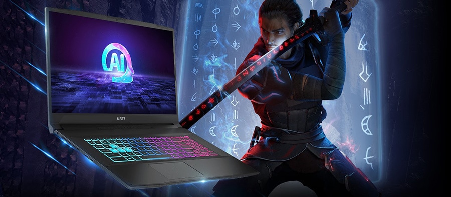 MSI KATANA A17 AI B8VG-862XTR AMD Ryzen 9-8945HS 32GB DDR5 1TB SSD RTX4070 8GB 17.3 inç Full HD 144Hz Freedos Gaming Laptop h2