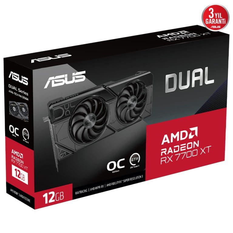 ASUS DUAL Radeon RX 7700 XT OC 12GB GDDR6 192 Bit Ekran Kartı - Gaming ...