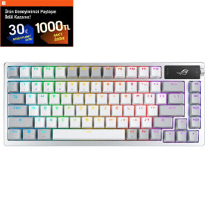 Asus Rog Azoth 75 Nx Snow Switch Rgb Kablosuz Hotswap Turkce Beyaz Mekanik Gaming Klavye K1