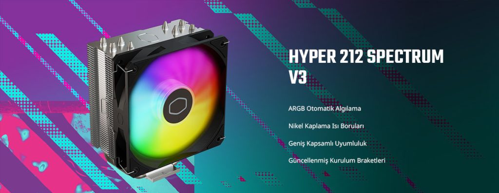 Cooler Master Hyper 212 Spectrum V3 Argb Intel Amd Uyumlu Hava Sogutucu H1