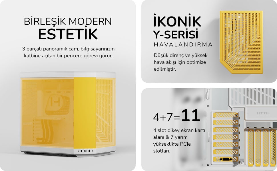 Hyte Y70 Touch Beyaz Temperli Cam Usb 3 2 E Atx Dual Chamber Mid Tower Dokunmatik Ekranli Gaming Kasa Cs Hyte Y70 Ww L H3