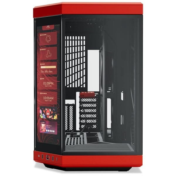 Hyte Y70 Touch Siyah Kirmizi Temperli Cam Usb 3 2 E Atx Dual Chamber Mid Tower Dokunmatik Ekranli Gaming Kasa Cs Hyte Y70 Br L 1