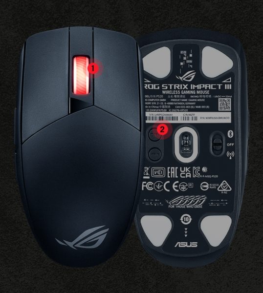 ASUS ROG Strix Impact III Wireless Siyah Kablosuz Gaming Mouse
