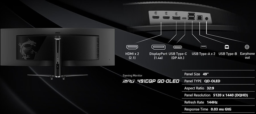 MSI MPG 491CQP QD-OLED Monitör h32