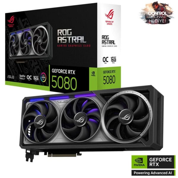 Asus Rog Astral Geforce Rtx 5080 Oc 16gb Gddr7 256 Bit Dlss 4 Ekran Kartı Control Resonant Hediyeli 1