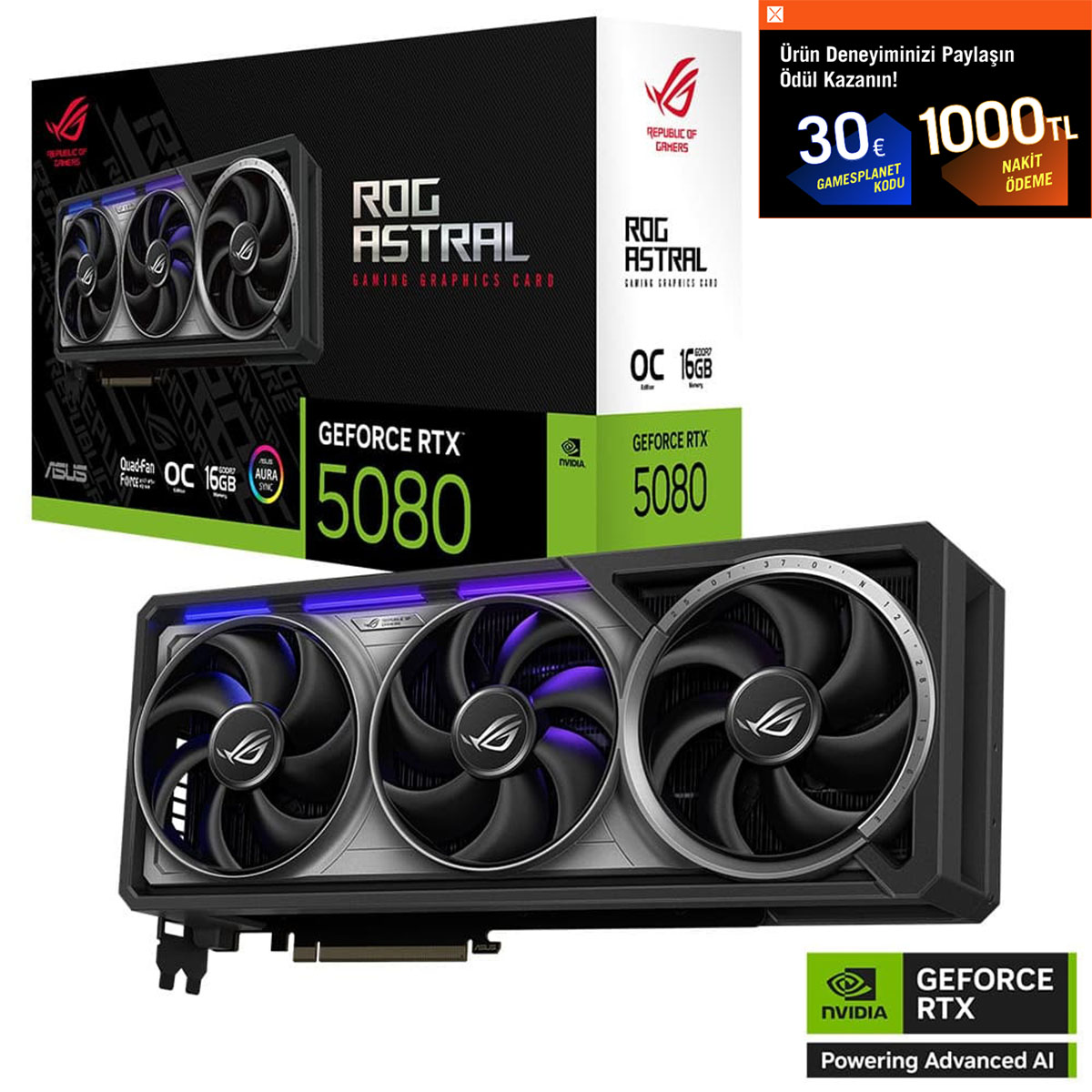 ASUS ROG Astral GeForce RTX 5080 OC 16GB GDDR7 256 Bit DLSS 4