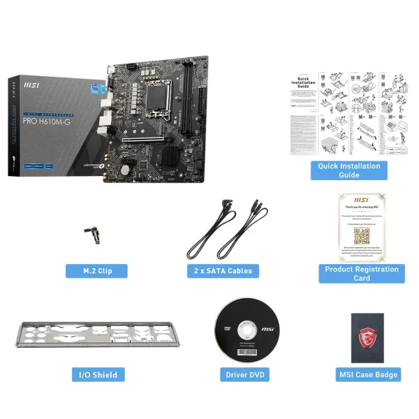 Msi Pro H610m G 5600mhzoc Ddr5 Soket Lga1700 M 2 Hdmi Vga Dp Matx Anakart 6