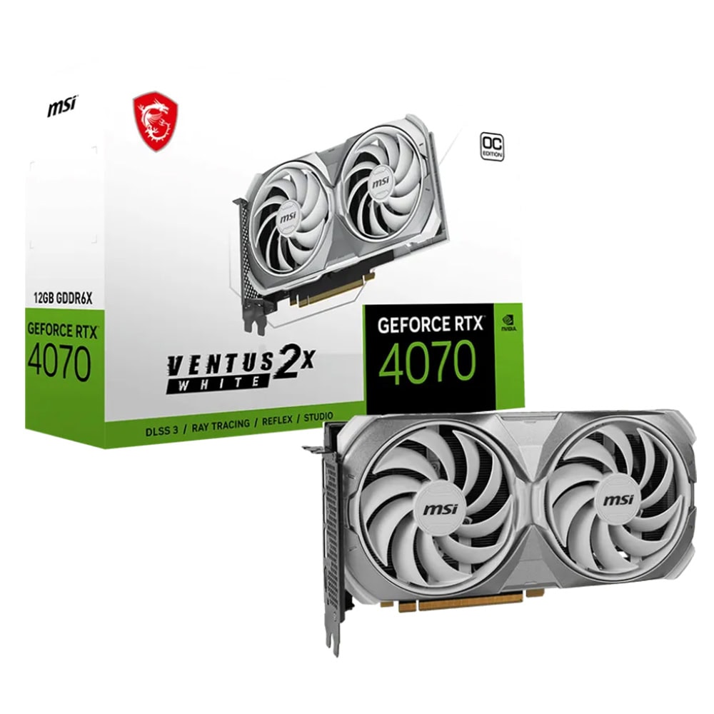 Msi Geforce Rtx 4070 Ventus 2x Oc 12gb Gddr6x 192 Bit Dlss 3 Beyaz Ekran Karti 1