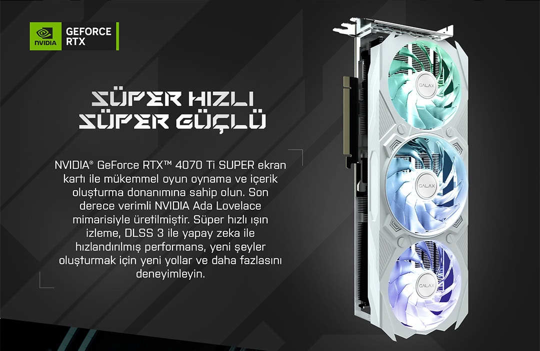 GALAX GeForce RTX 4070 Ti SUPER EX Gamer White 1-Click OC 16GB Ekran Kartı h3