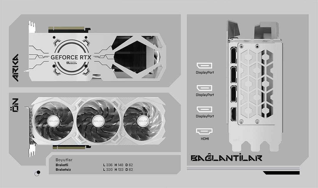 GALAX GeForce RTX 4070 Ti SUPER EX Gamer White 1-Click OC 16GB Ekran Kartı h10