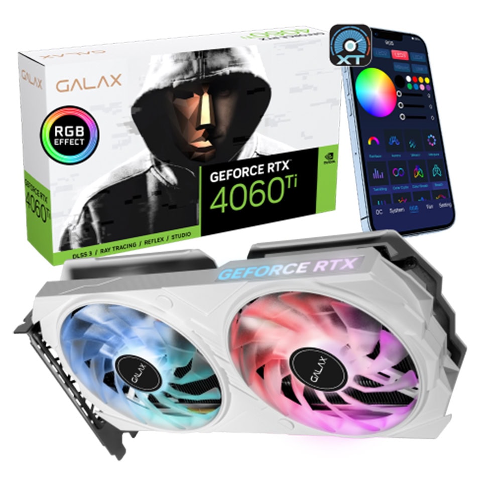 GALAX GeForce RTX 4060 Ti 8GB EX White 1-Click OC GDDR6 128 Bit