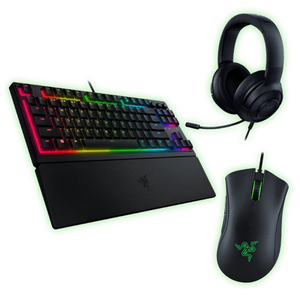 3lu Paket Razer Deathadder Essential Mouse Razer Ornata V3 Tkl Klavye Razer Kraken X Lite Kulaklik Bir Arada 2