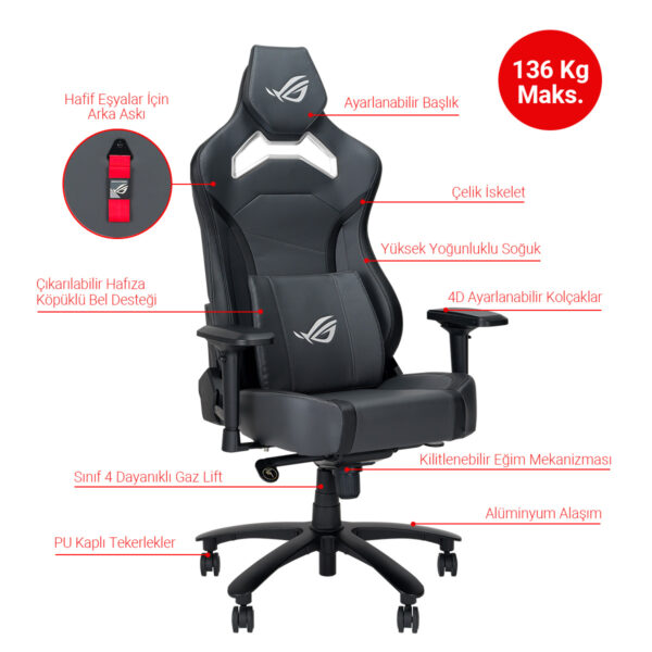 Asus Rog Chariot X Core Sl301cw Gri Oyuncu Koltugu Y11