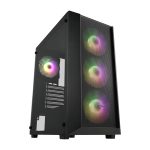 FSP CMT218 Rainbow RGB Temperli Cam USB 3.0 ATX Mid Tower Siyah Gaming Kasa