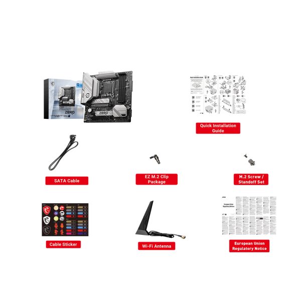 Msi B760m Project Zero 7800mhz Oc Ddr5 Soket Lga1700 M 2 Hdmi Dp Matx Anakart 11