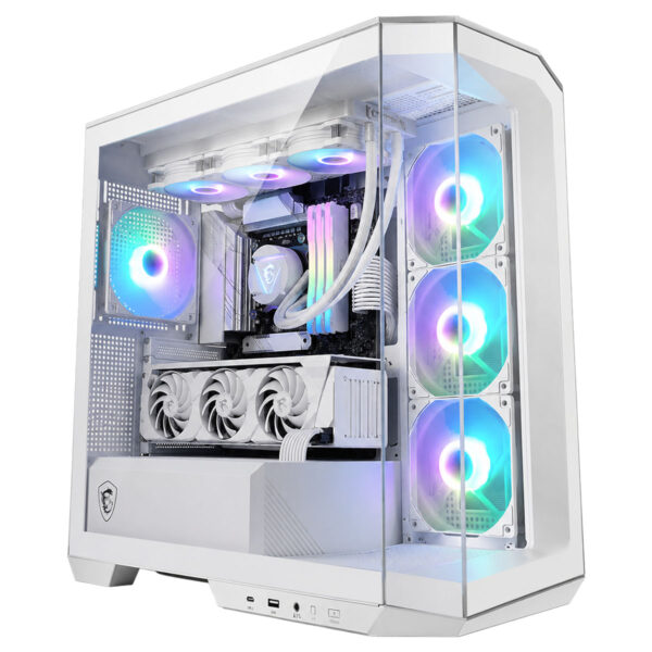 Msi Mag Pano M100r Pz Argb Temperli Cam Usb 3 2 Panoramik Micro Atx Tower Beyaz Gaming Kasa T2