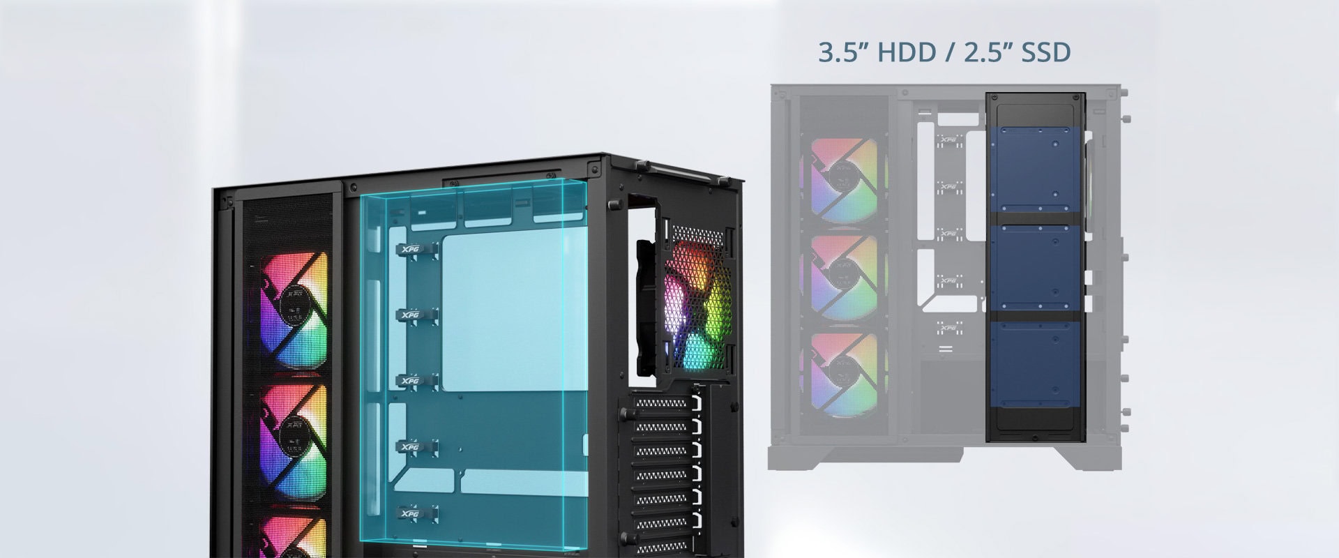 Xpg Invader X Argb Temperli Cam Usb 3.2 Mid Tower Beyaz Gaming Kasa H6