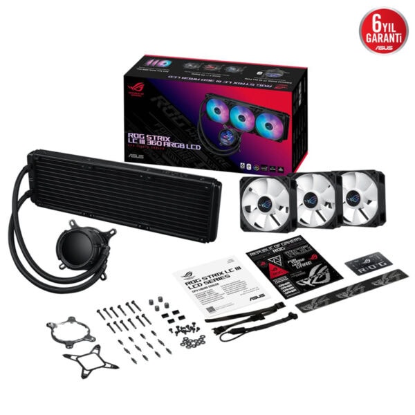 Asus Rog Strix Lc Iii 360 Argb Lcd 360mm Intel Amd Uyumlu İşlemci Sıvı Soğutucu 11