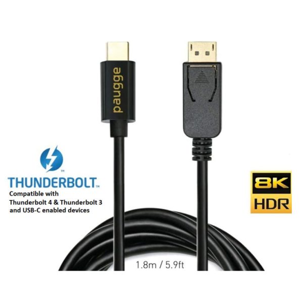 Paugge Cdp14b Pro 1 8 Metre 8k 60hz 4k 144hz Dp 1 4 Usb C To Displayport Kablo Y2