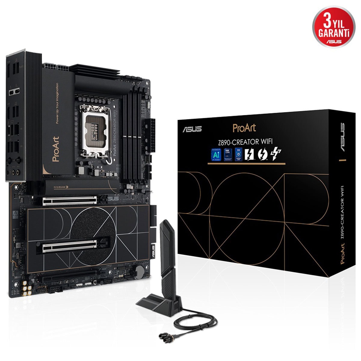 ASUS ProArt Z890-Creator WiFi 8600MHz (OC) DDR5 Soket LGA1851 M.2