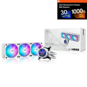 Asus Rog Strix Lc Iii 360 Argb Lcd Beyaz 360mm Intel Amd Uyumlu İşlemci Sıvı Soğutucu 1