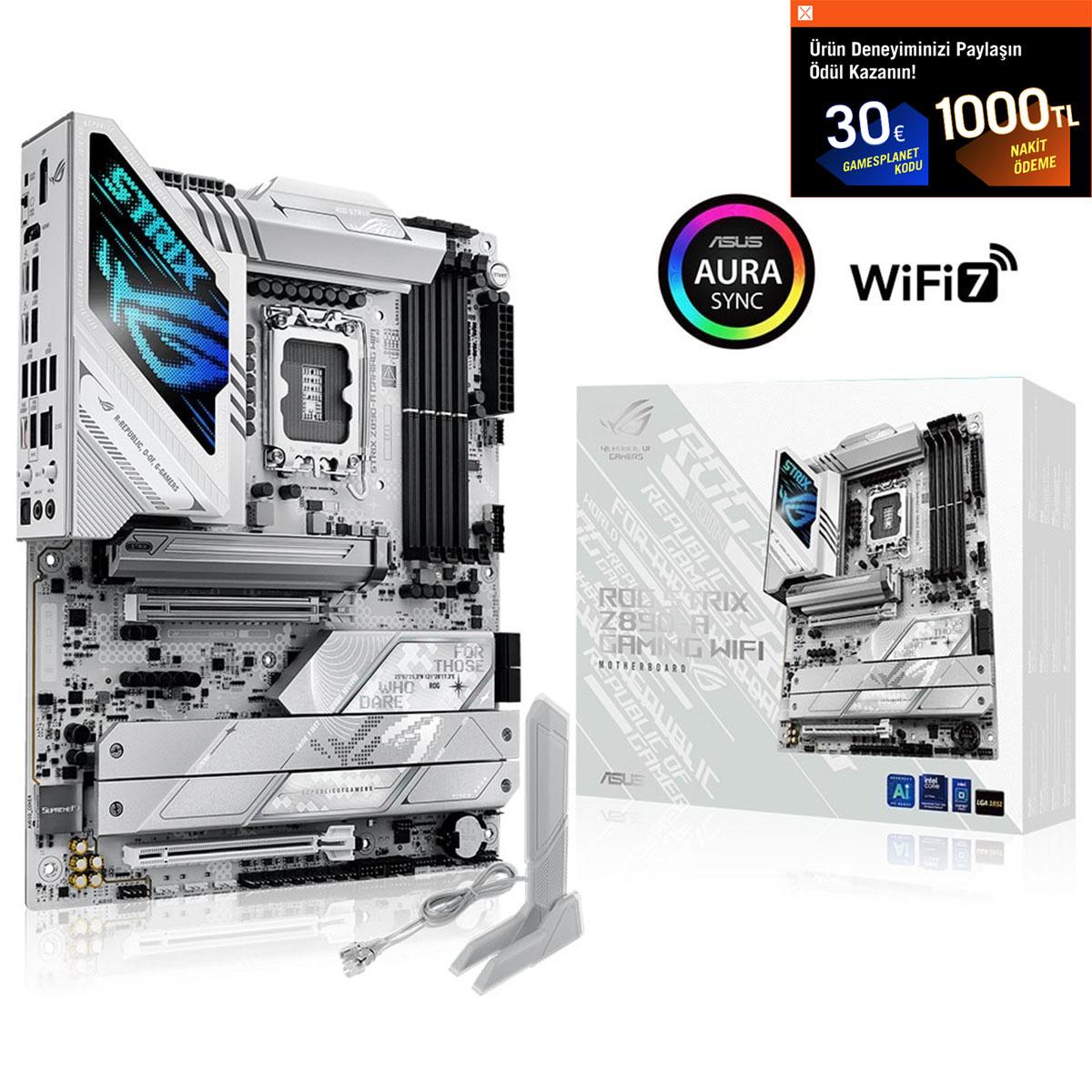 ASUS ROG Strix Z890-A Gaming WiFi 8600MHz (OC) DDR5 Soket LGA1851