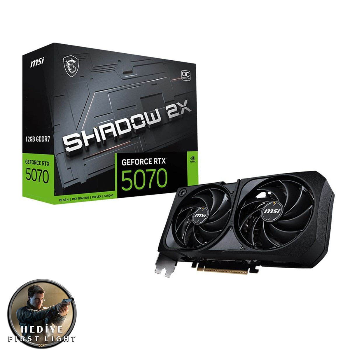 Msi Geforce Rtx 5070 12g Shadow 2x Oc 12gb Gddr7 192 Bit Dlss 4 Ekran Kartı 007 First Light Hediyeli 1