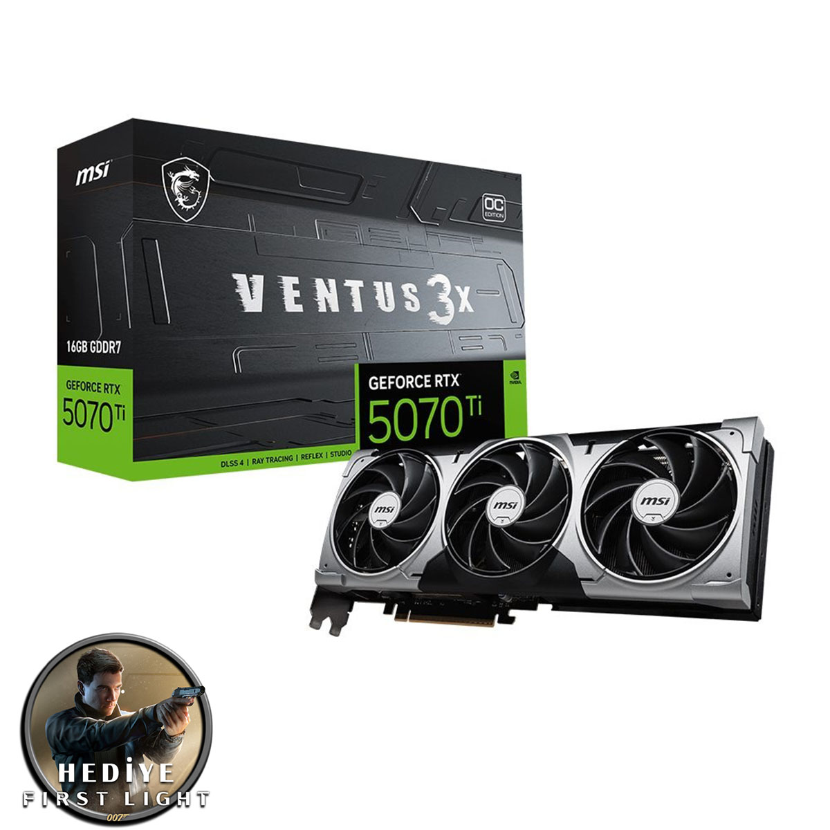 Msi Geforce Rtx 5070 Ti 16g Ventus 3x Oc 16gb Gddr7 256 Bit Dlss 4 Ekran Kartı 007 First Light Hediyeli 1