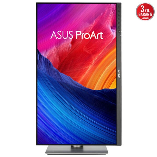 Yüksek çözünürlüklü ASUS ProArt grafik monitörü, profesyonel tasarım ve görsel çalışmalar için ideal, 3 yıl garanti, şık ve dayanıklı tasarım, renk doğruluğu ve gelişmiş performans.