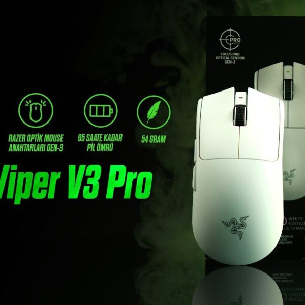 Razer Viper V3 Pro Beyaz Kablosuz Gaming Mouse - Gaming.Gen.TR