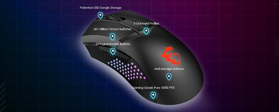 MSI Clutch GM51 Lightweight Wireless Mouse h14