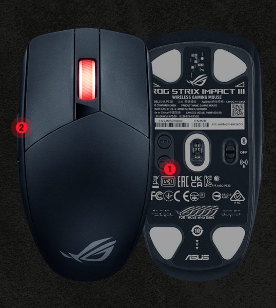 ASUS ROG Strix Impact III Wireless Beyaz Mouse h15