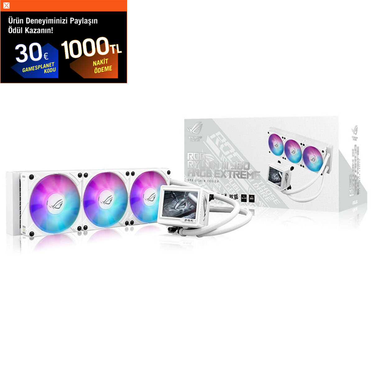 ASUS ROG Ryujin III 360 ARGB Extreme 360mm Intel-AMD Uyumlu Beyaz İşlemci Sıvı Soğutucu