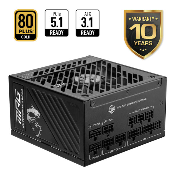 Msi Mpg A1250gs Pcie5 1250w 80+ Gold Pcie 5.1 Full Modüler Atx 3.1 Güç Kaynağı 2
