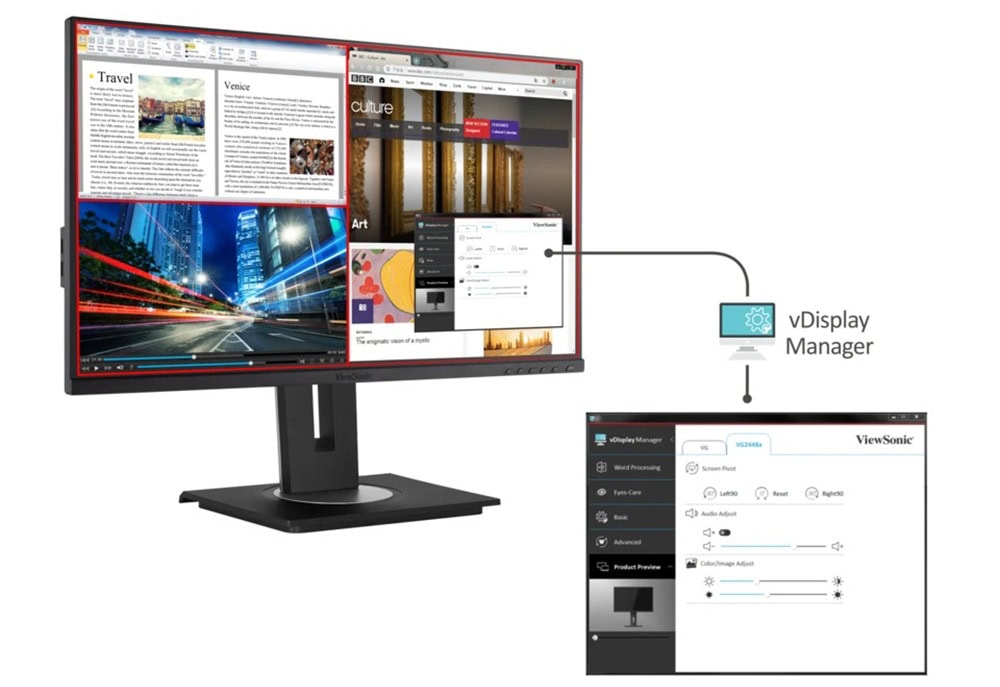 Viewsonic Vg2448a 2 Monitör H8