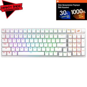 ASUS ROG Strix Scope II 96 NX Snow Switch RGB Kablosuz Hotswap Beyaz Mekanik Gaming Klavye.