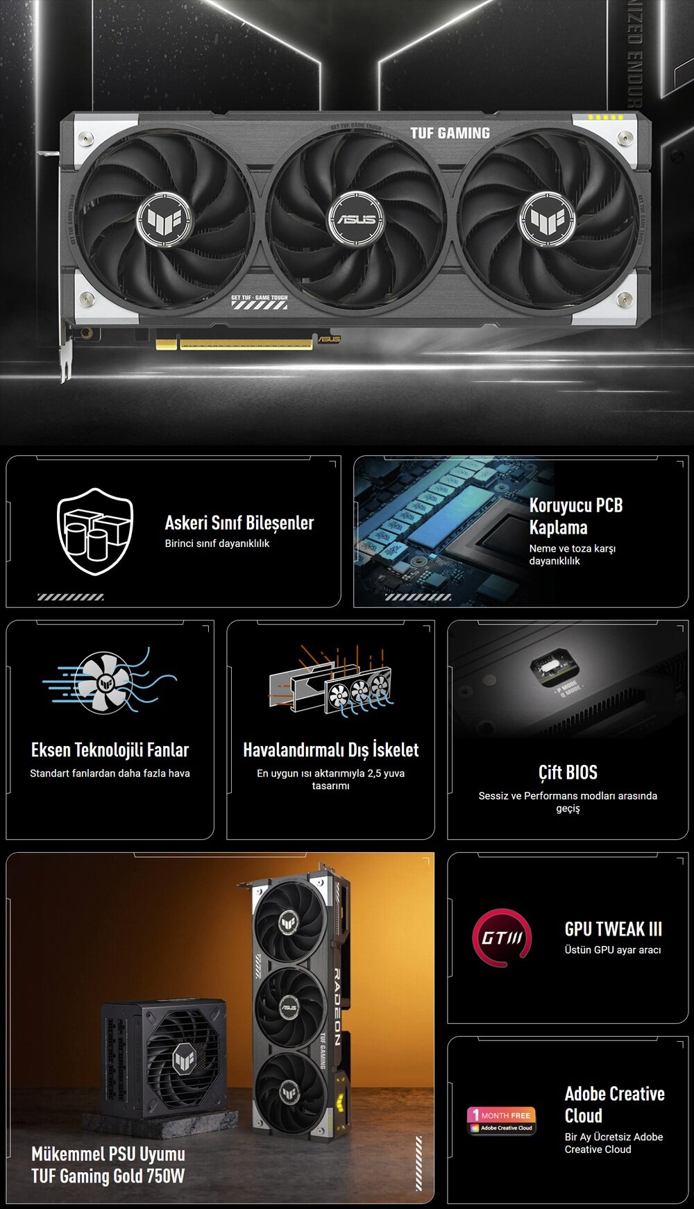 ASUS TUF Gaming Radeon RX 9060 XT Ekran Kartı H2