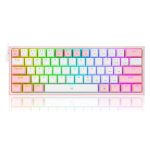 Redragon K617 FIZZ %60 Red Switch RGB Hotswap Türkçe Beyaz-Pembe Mekanik Gaming Klavye