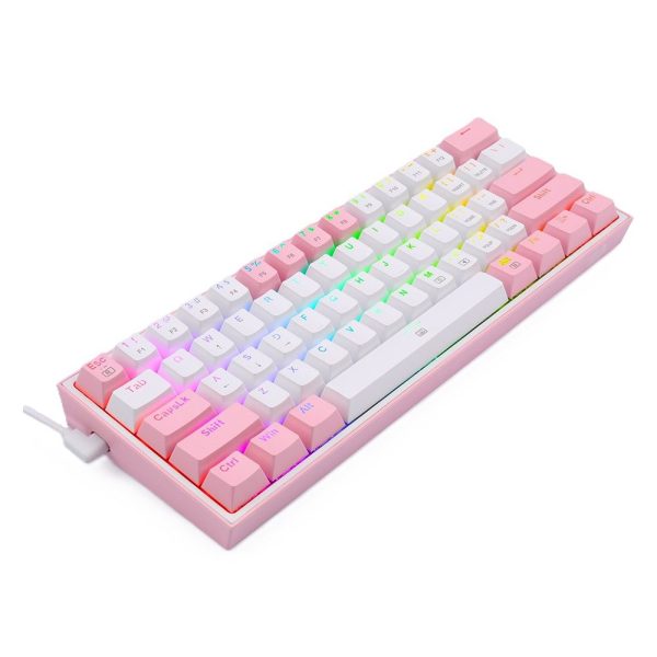 Redragon K617 Fizz 60 Red Switch Rgb Hotswap Turkce Beyaz Pembe Mekanik Gaming Klavye 3