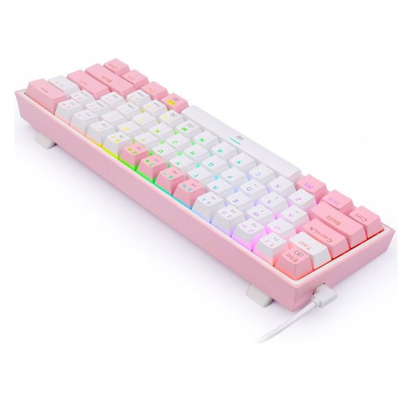 Redragon K617 Fizz 60 Red Switch Rgb Hotswap Turkce Beyaz Pembe Mekanik Gaming Klavye 4